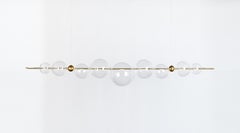 Dòry Kronleuchter Neun Lichter aus Messing, geblasenes Glas, LED-Licht, dimmbar