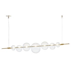 Dòry Lampadario contemporaneo fatto a mano Ottone, vetro soffiato, luce LED, dimmerabile