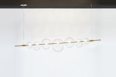 Dòry Contemporary Handmade Chandelier Brass, Blown Glass, LED Light, Dimmable