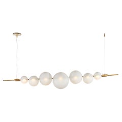 Dòry Satin, Hand-Crafted Brass Chandelier with Murano Glass, dimmable, LED