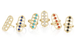 Doryn Wallach Gladiator Vintage Coral and Gold Ring