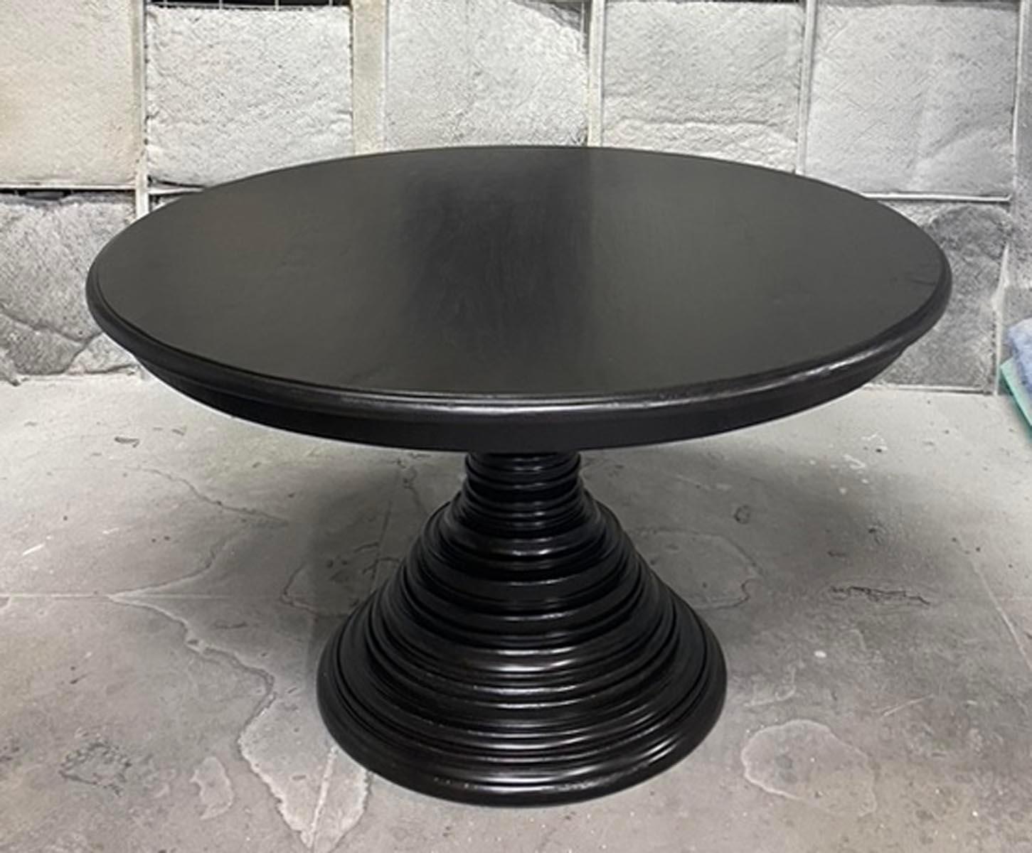 American Classical Dos Gallos Custom Beehive Pedestal Table in Walnut For Sale
