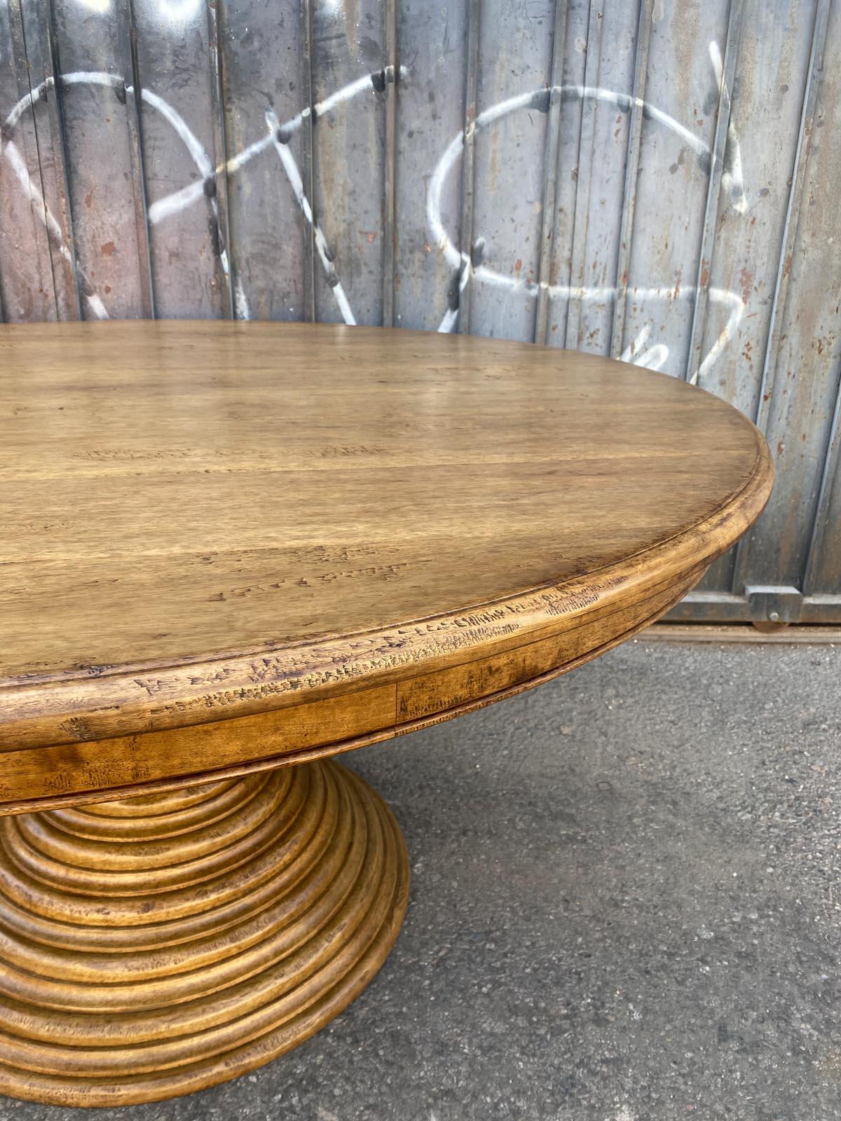 American Dos Gallos Custom Beehive Pedestal Table in Walnut For Sale