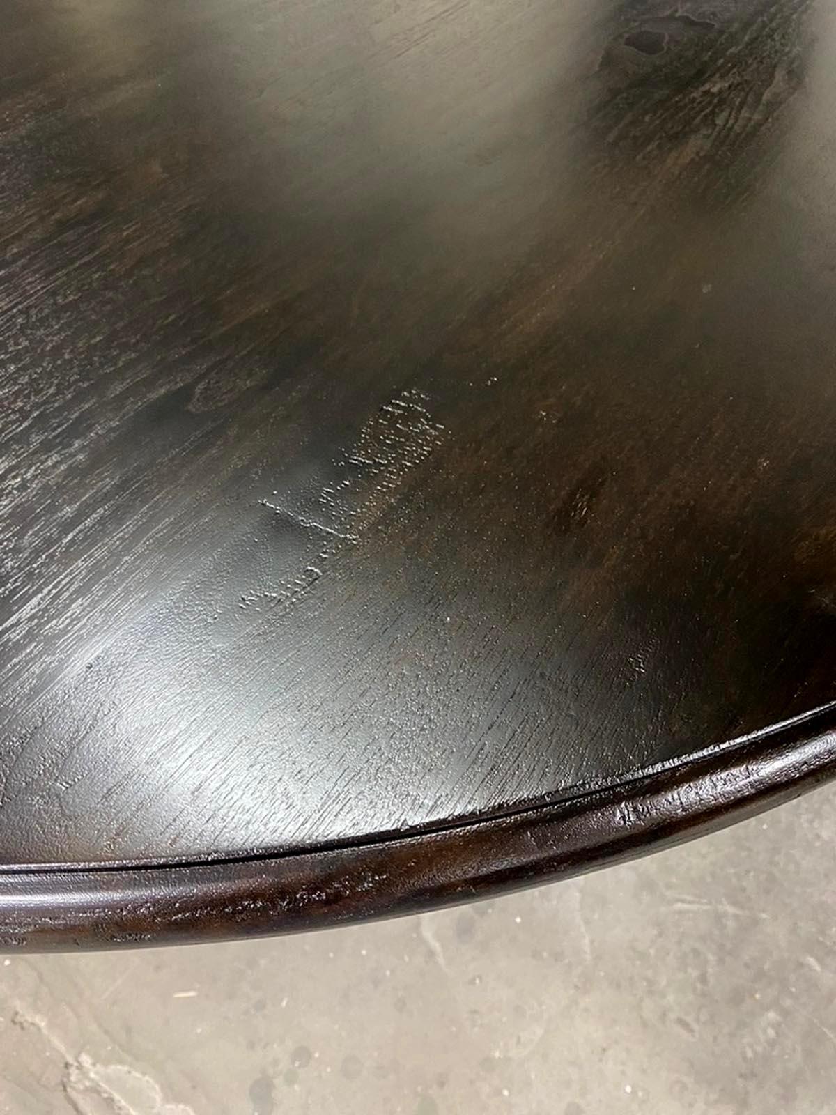 Oak Dos Gallos Custom Beehive Pedestal Table in Walnut For Sale