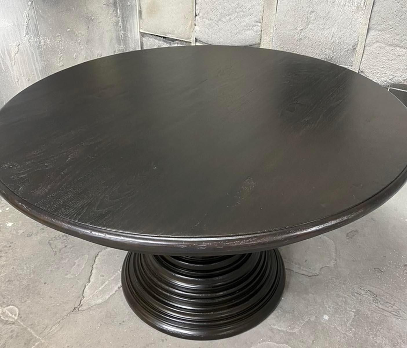 Dos Gallos Custom Beehive Pedestal Table in Walnut For Sale 1
