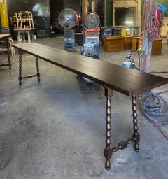 Dos Gallos Custom Bobbin Leg Console in Walnut