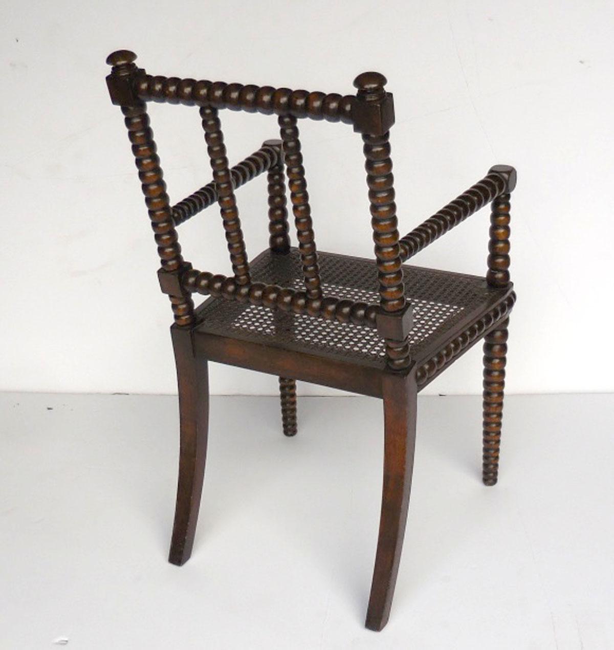American Classical Dos Gallos Custom Caned Seat Bobbin Chair For Sale