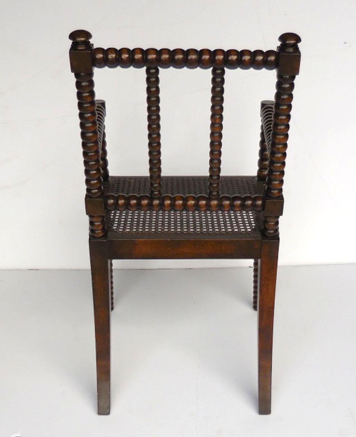 American Dos Gallos Custom Caned Seat Bobbin Chair For Sale