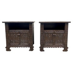 Dos Gallos Custom Carved Nightstands or Side Tables