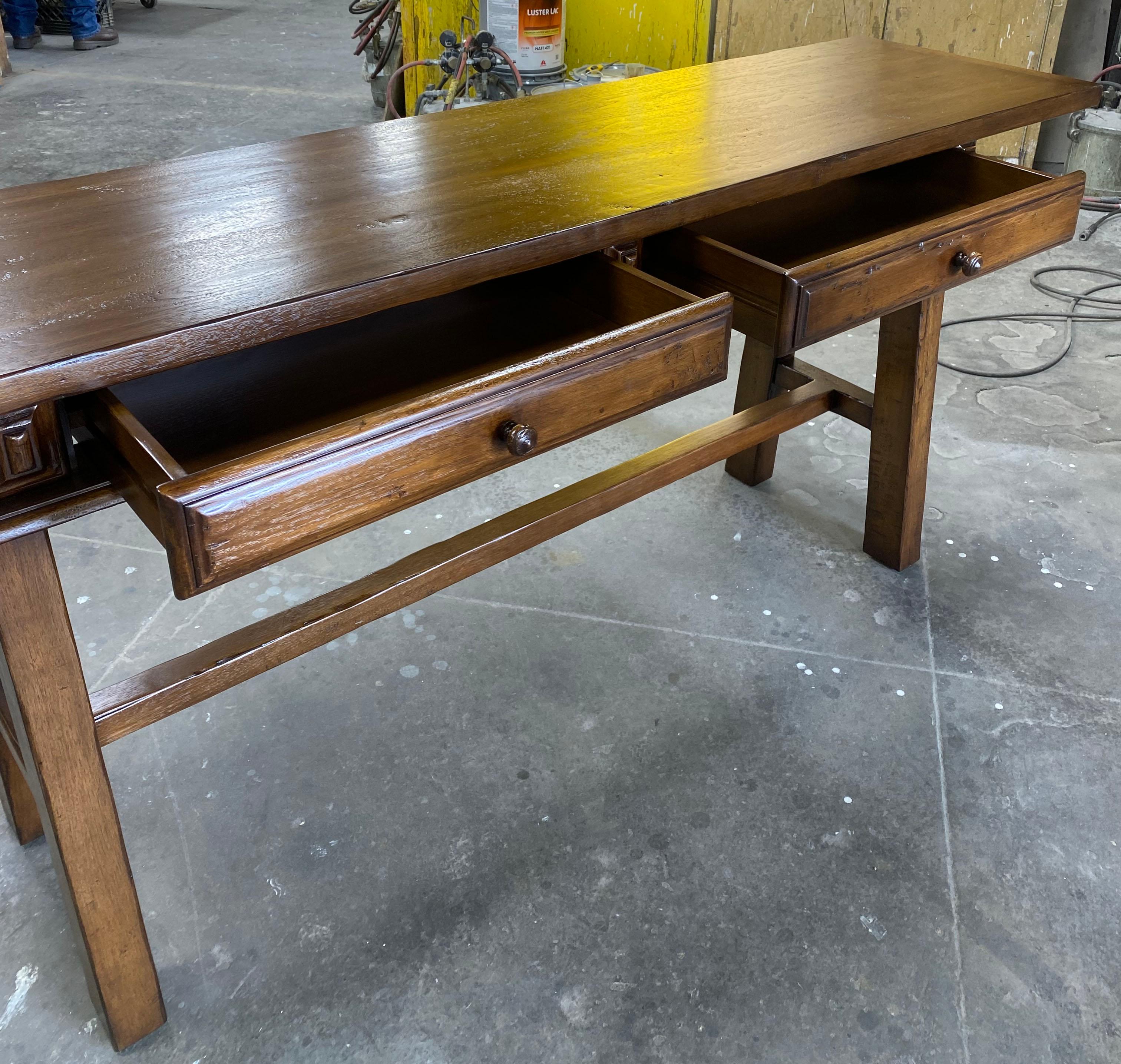 Dos Gallos Custom Console With Drawers For Sale 3