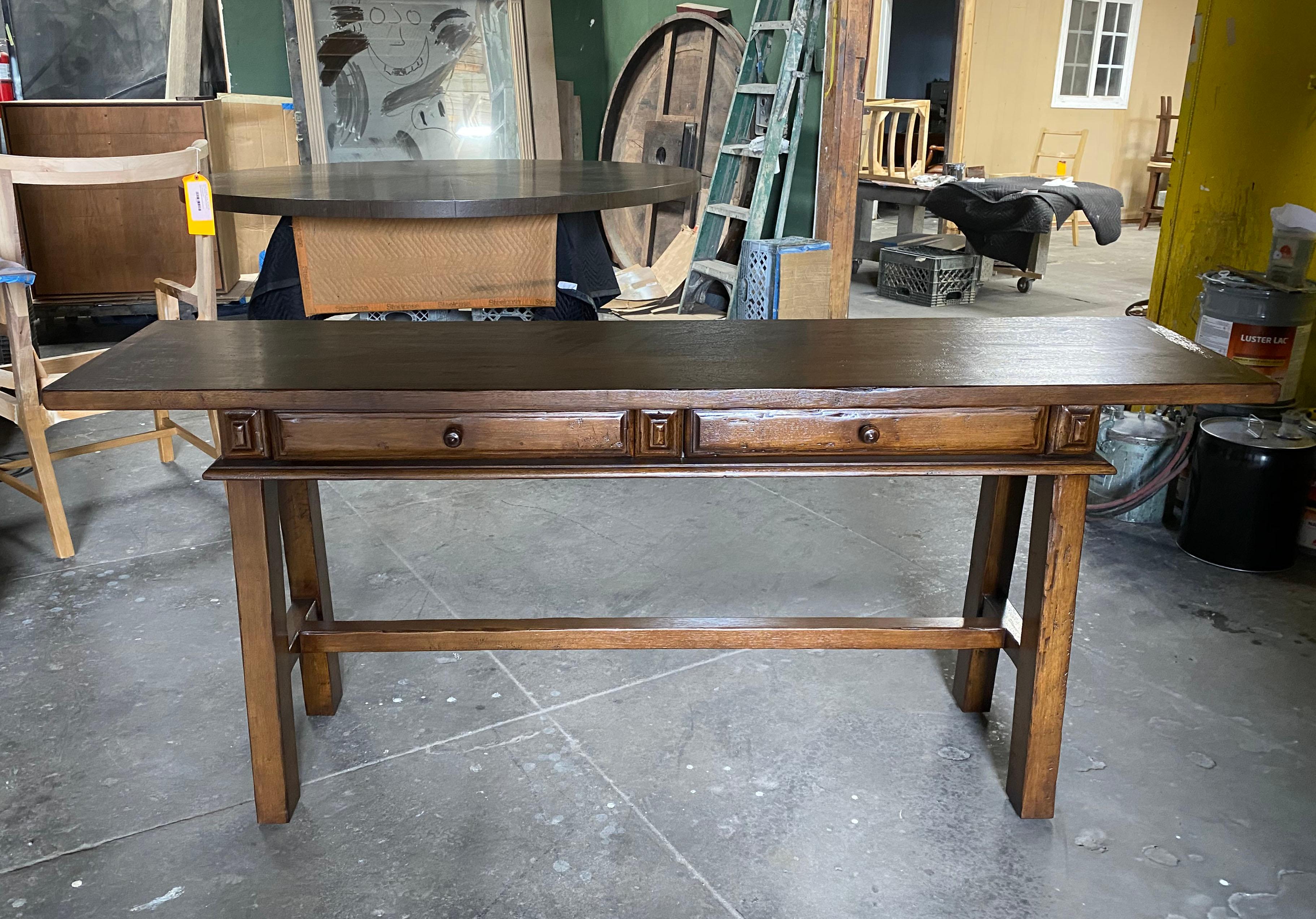 Dos Gallos Custom Console With Drawers For Sale 10