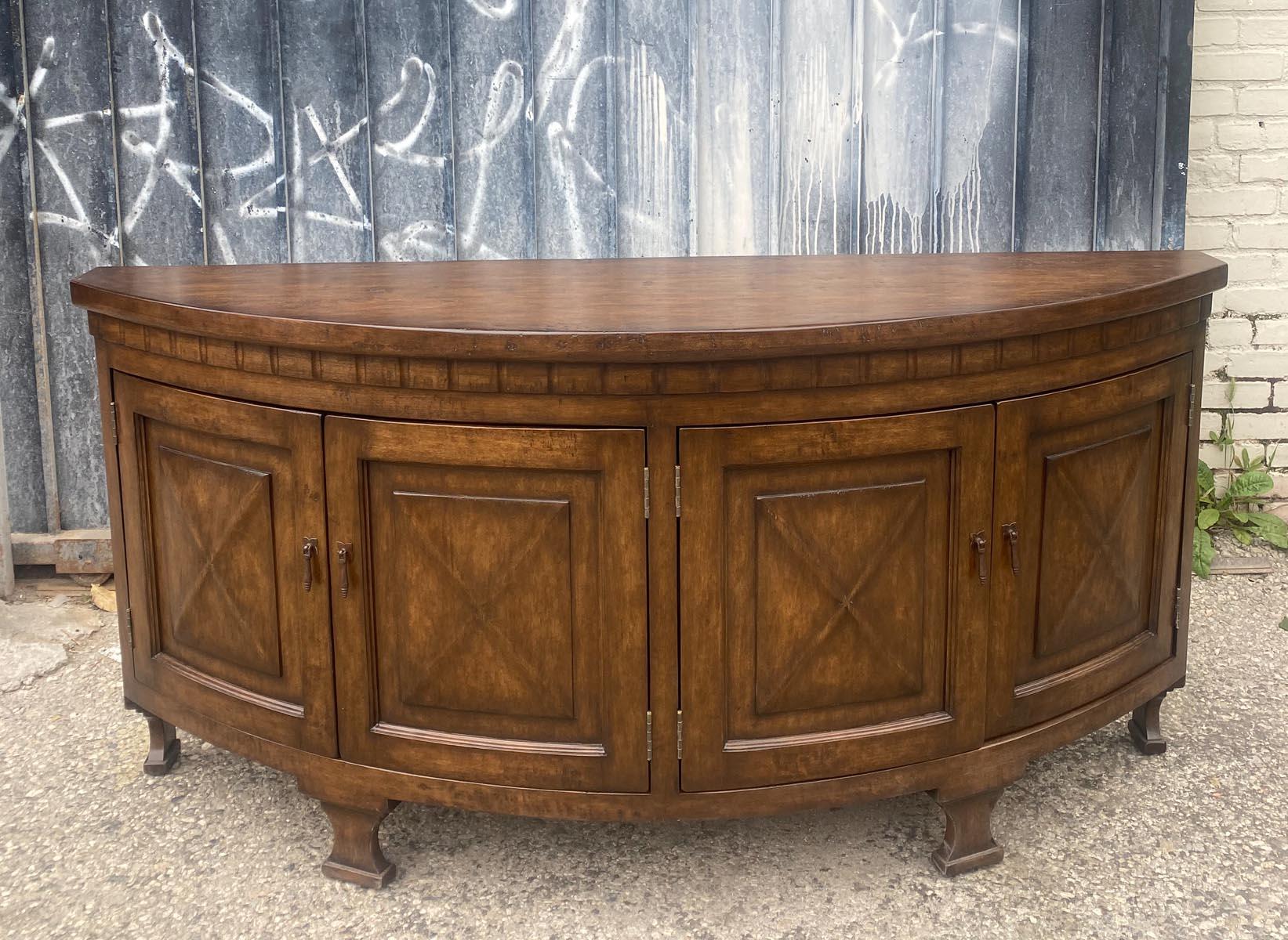 French Provincial Dos Gallos Custom Demi Lune Cabinet For Sale