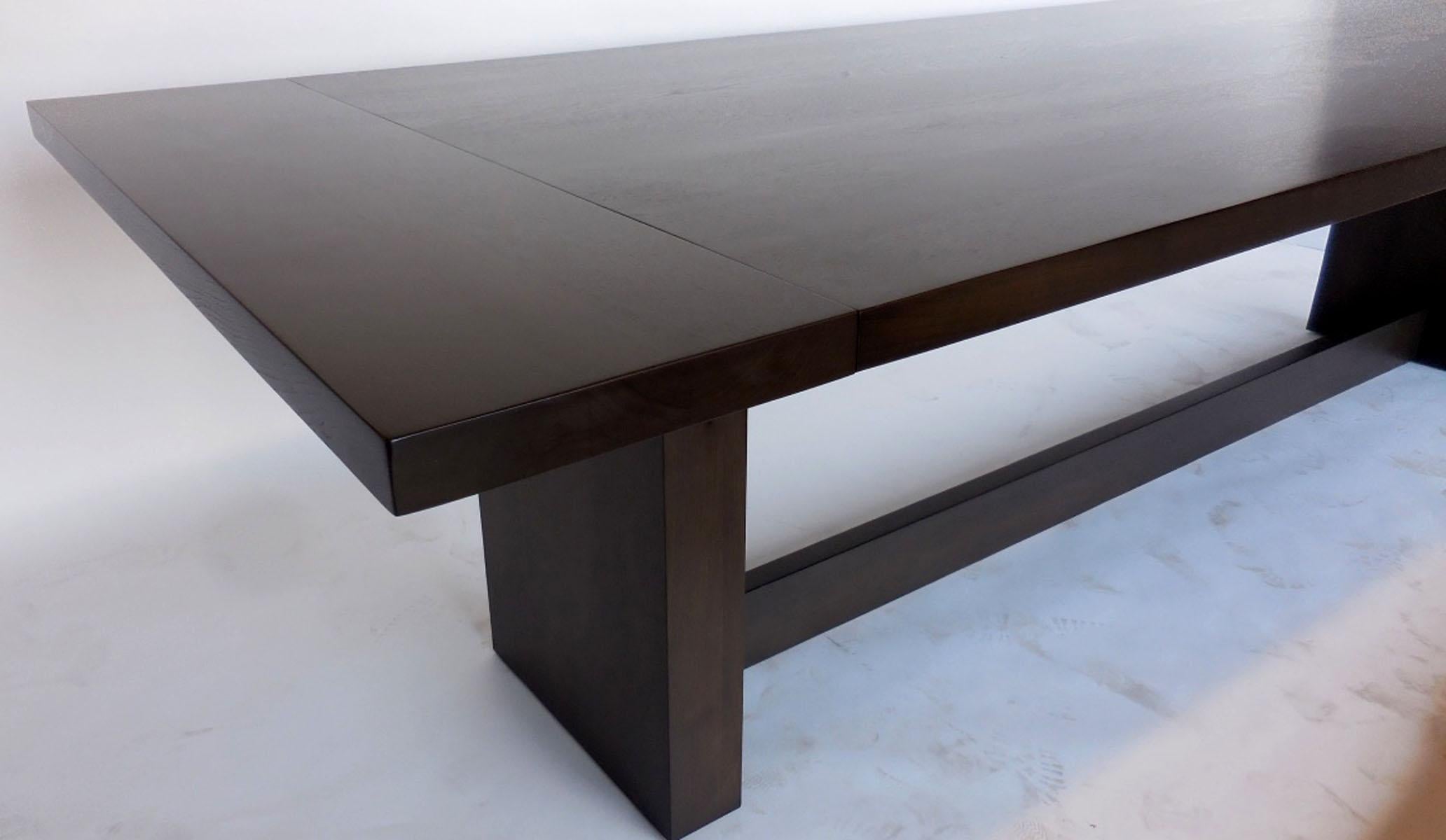 Custom Modern Dining Table with Leaves by Dos Gallos Studio For Sale 3