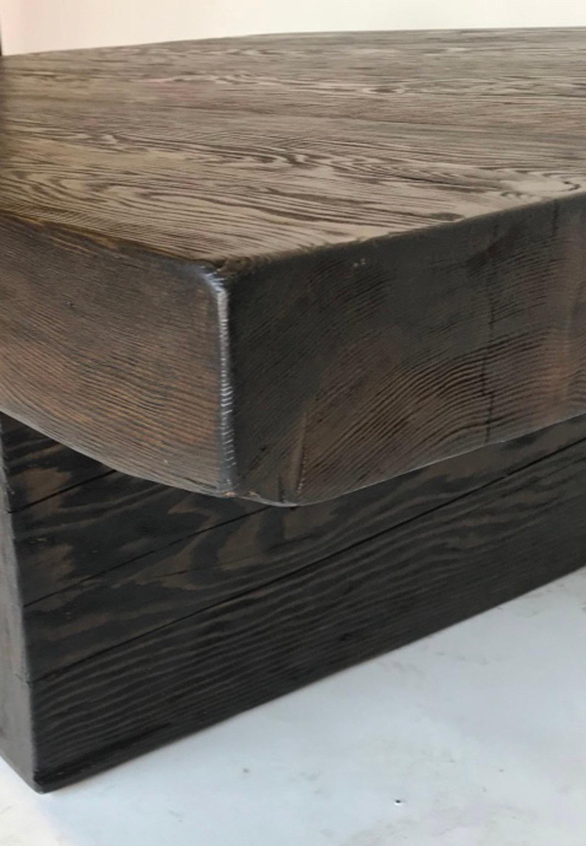 Dos Gallos Custom Wood Rustic Modern Coffee Table With Mariposa In Good Condition For Sale In Los Angeles, CA