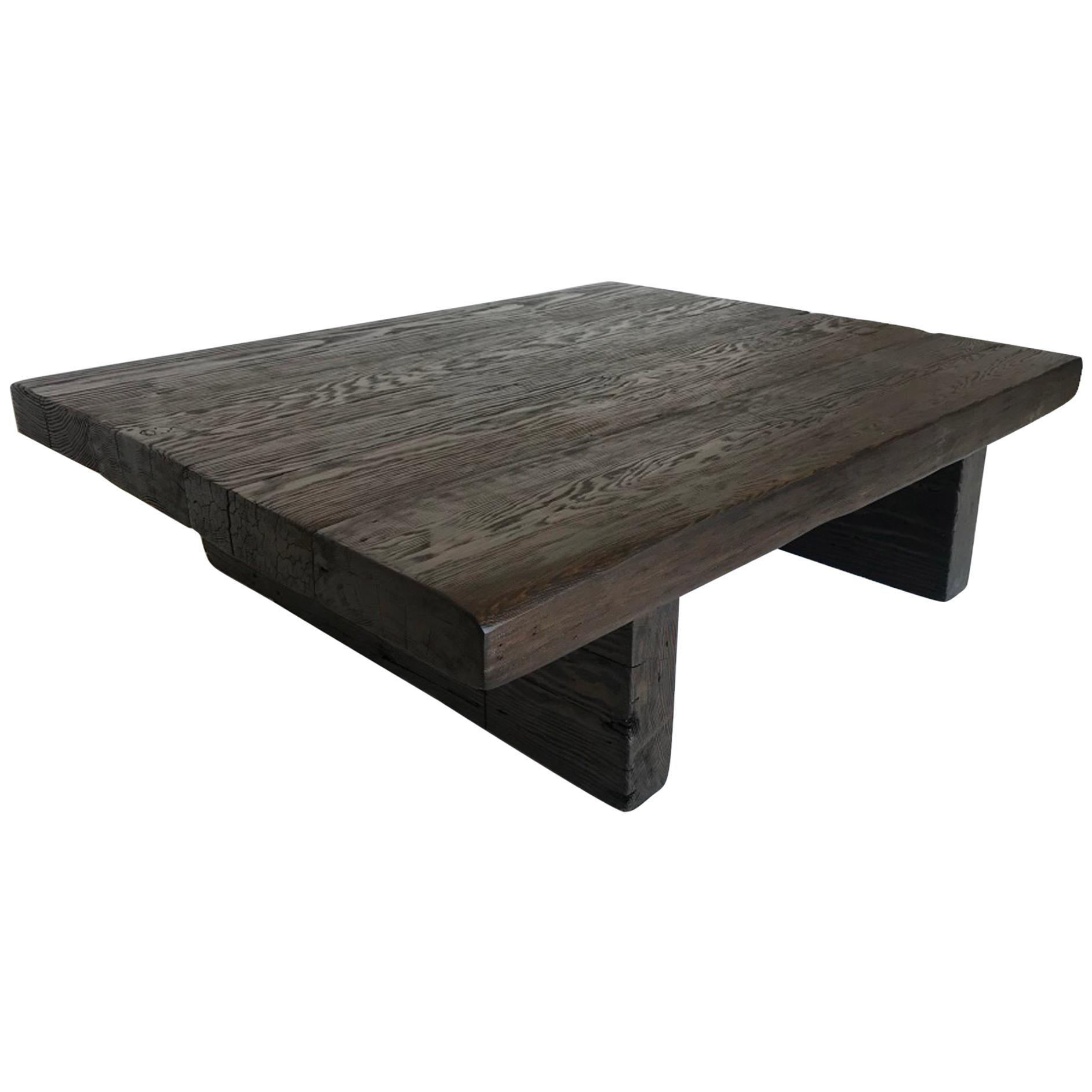 Dos Gallos Custom Reclaimed Wood Rustic Modern Coffee Table With Mariposa
