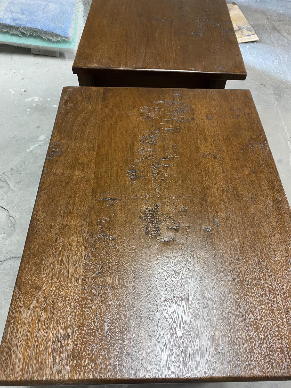 Dos Gallos Custom Side Tables in Walnut For Sale 3