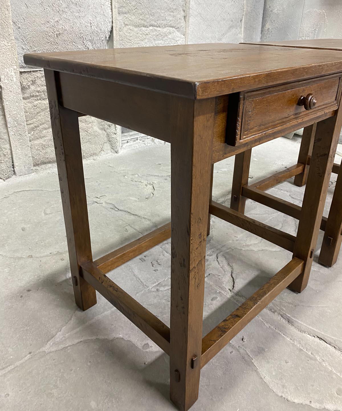 Oak Dos Gallos Custom Side Tables in Walnut For Sale