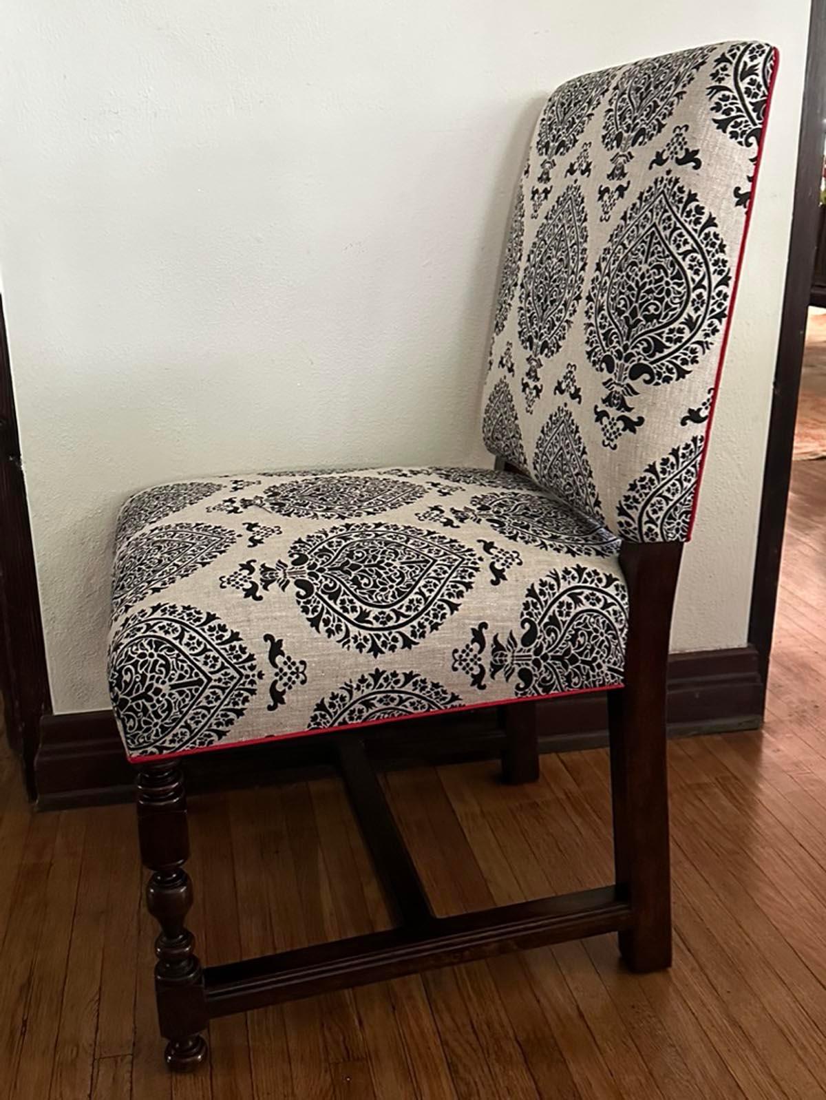American Dos Gallos Custom Upholstered Chair For Sale