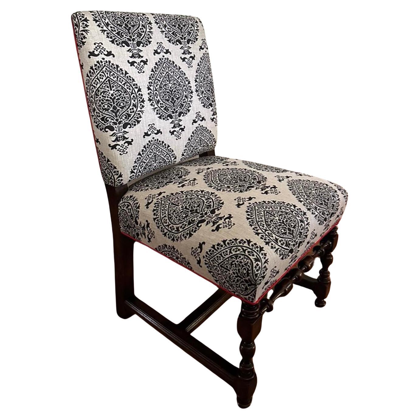 Dos Gallos Custom Upholstered Chair For Sale