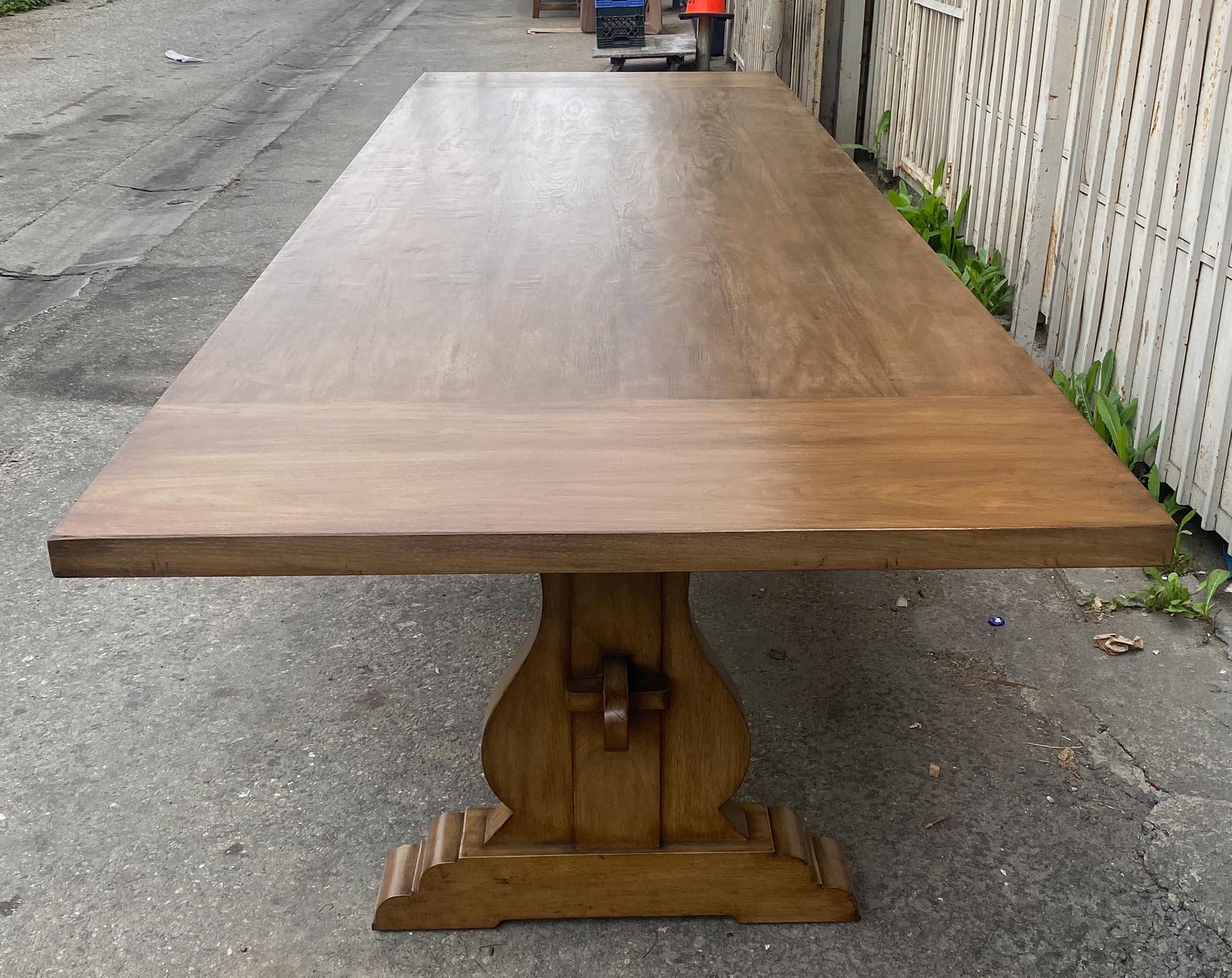 Dos Gallos Custom Walnut Trestle Table For Sale 3