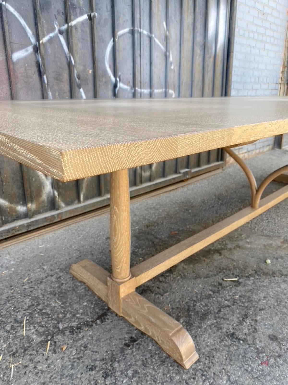 Dos Gallos Studio Custom Wine Tasting Table in Rift Oak For Sale 4