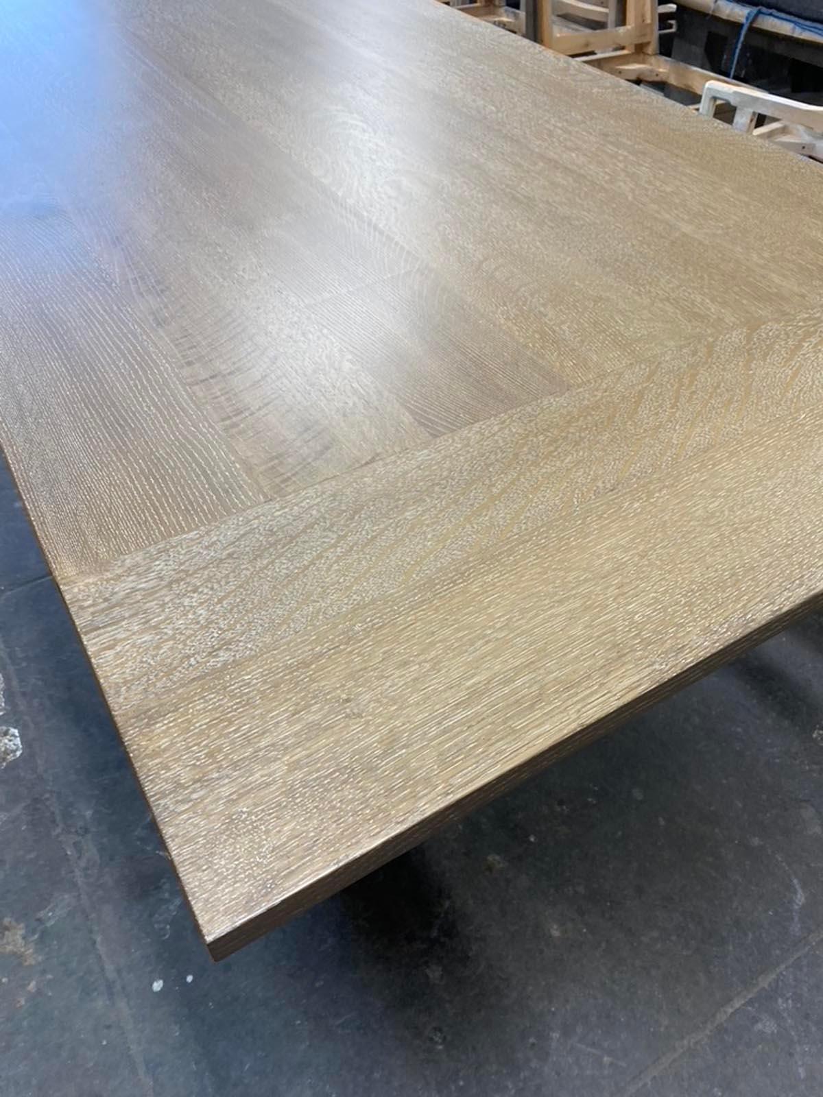 Dos Gallos Studio Custom Wine Tasting Table in Rift Oak For Sale 7