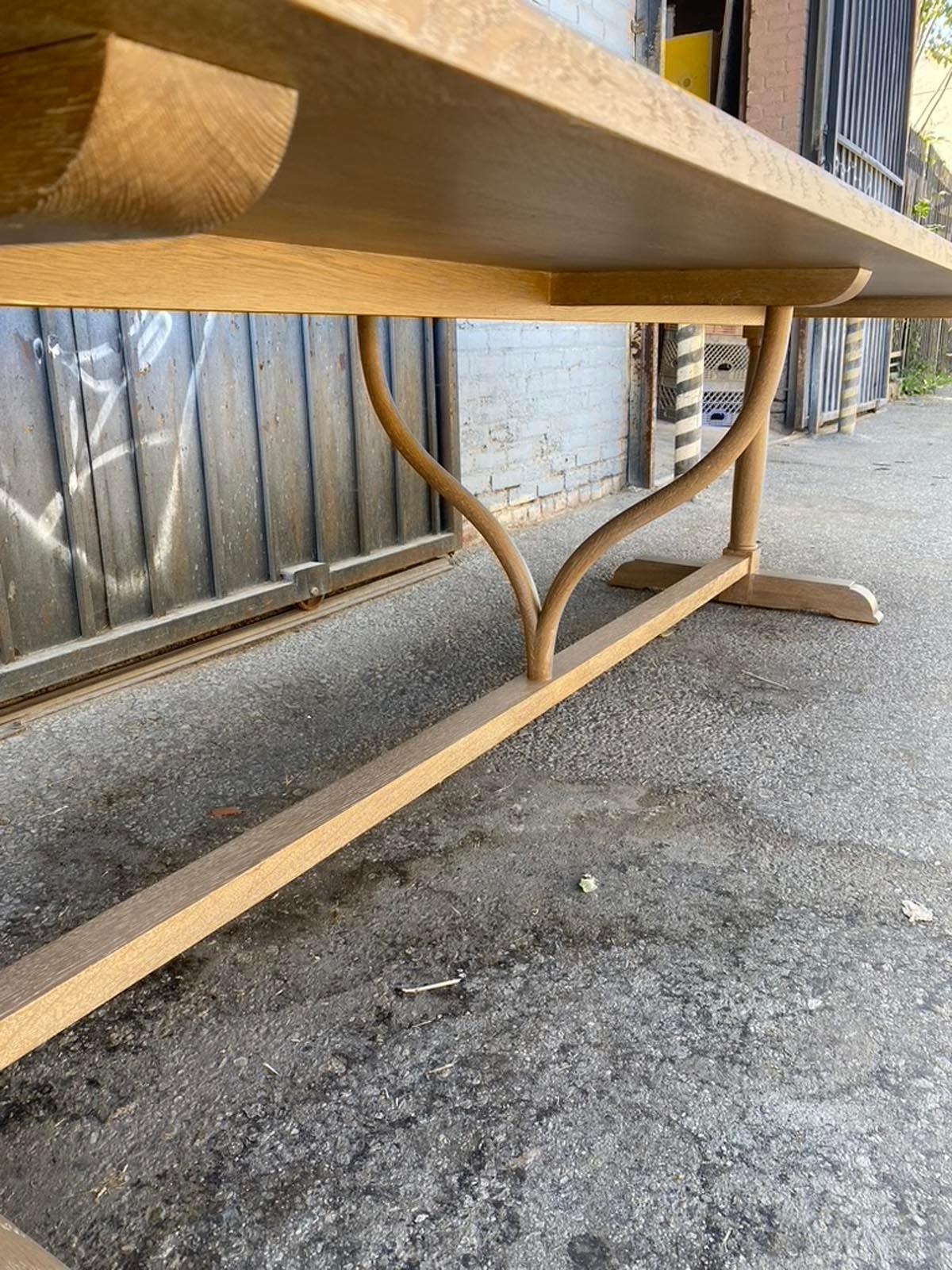 Dos Gallos Studio Custom Wine Tasting Table in Rift Oak For Sale 8