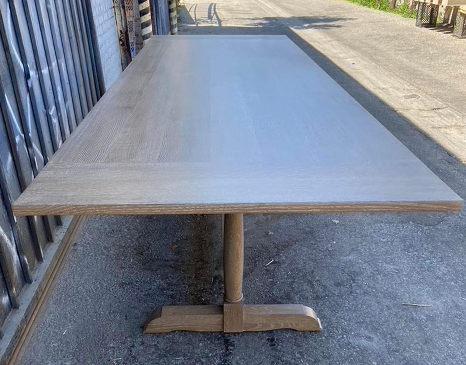Dos Gallos Studio Custom Wine Tasting Table in Rift Oak In New Condition For Sale In Los Angeles, CA