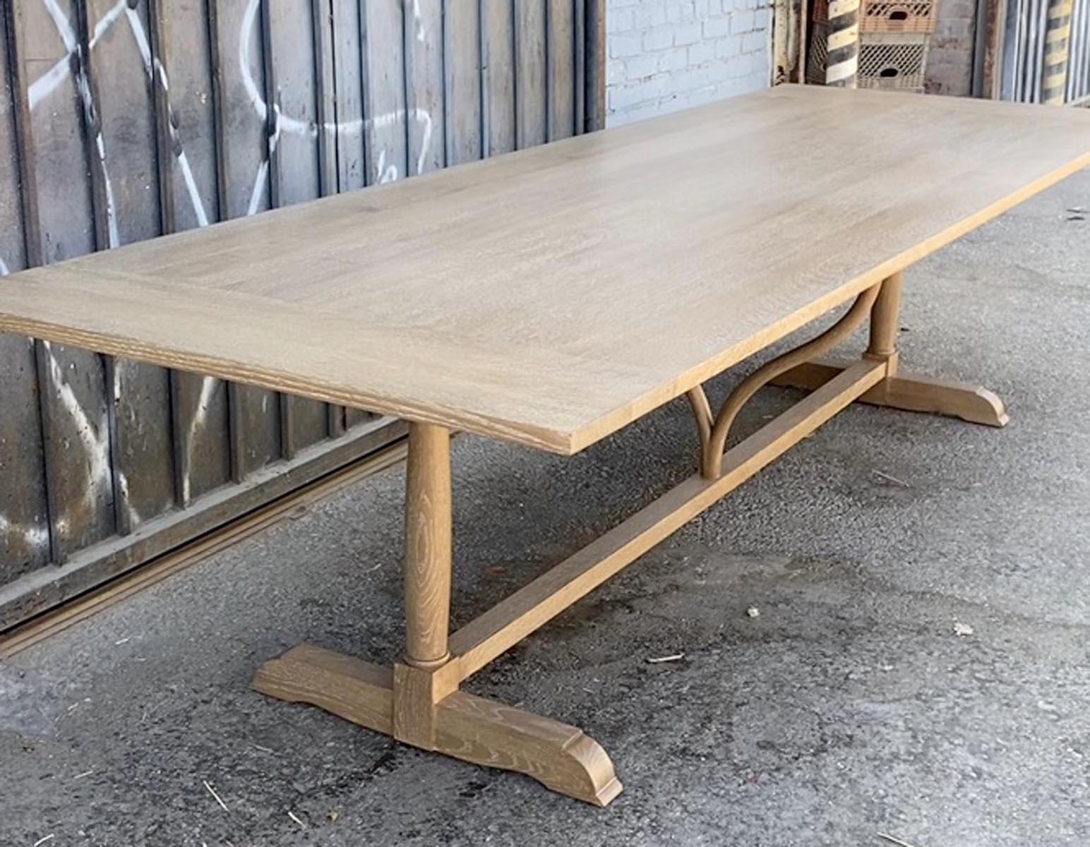 Dos Gallos Studio Custom Wine Tasting Table in Rift Oak For Sale 1