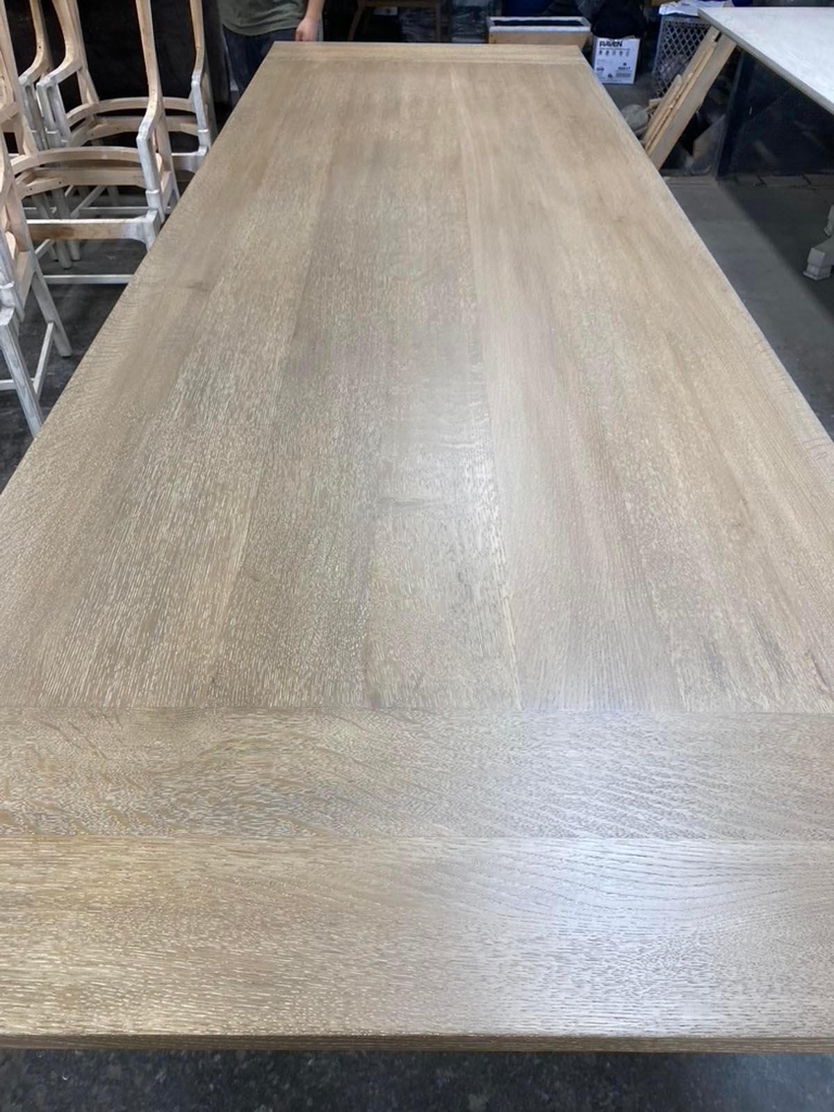 Dos Gallos Studio Custom Wine Tasting Table in Rift Oak For Sale 2
