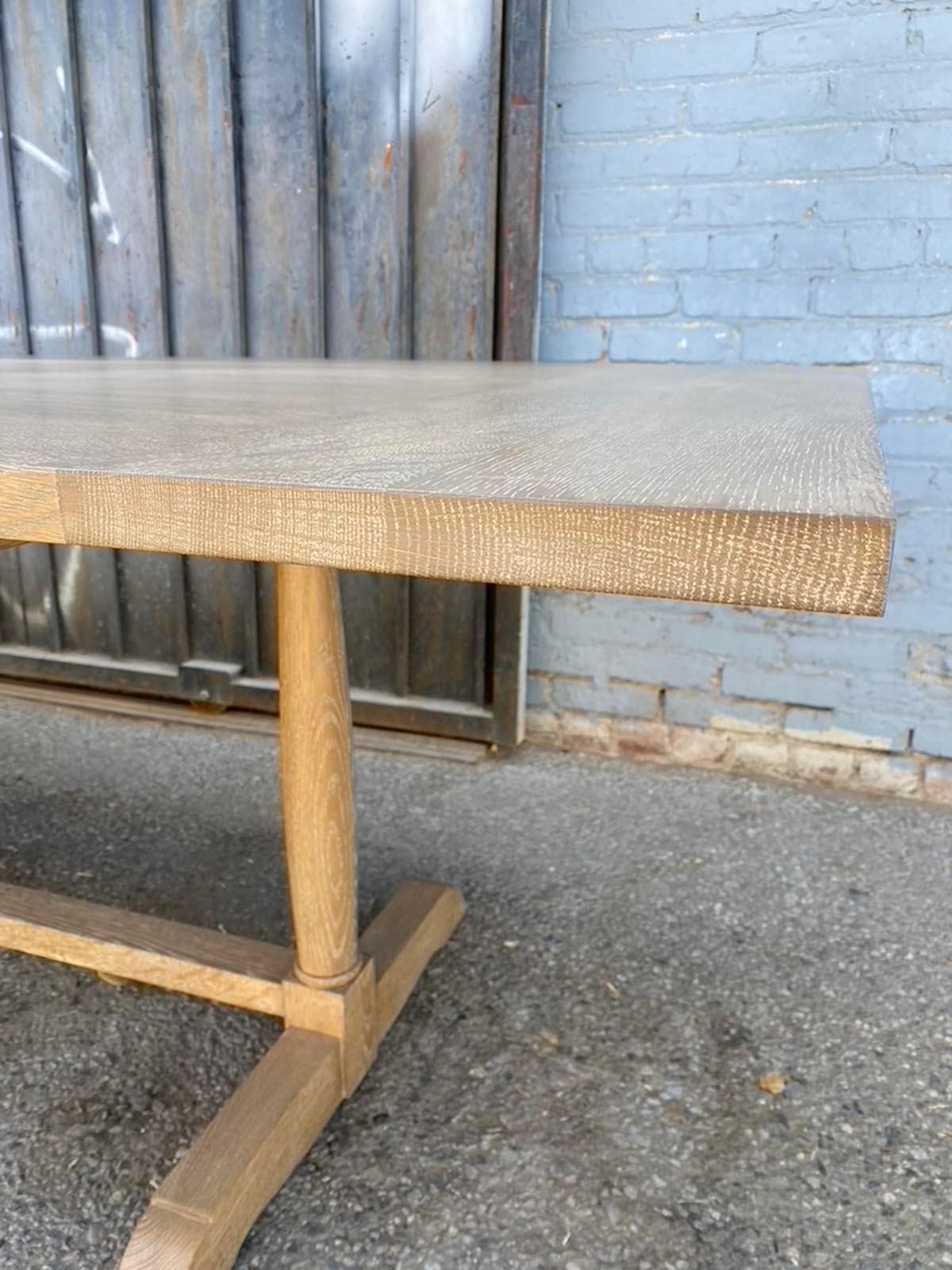 Dos Gallos Studio Custom Wine Tasting Table in Rift Oak For Sale 3