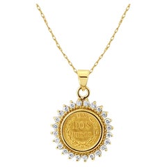 Dos Pesos Diamond Necklace 14k Yellow Gold