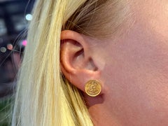 Dos Pesos Gold Coin Earrings Yellow Gold