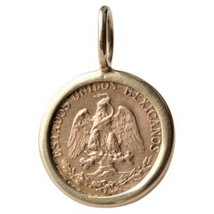 Vintage Dos Pesos Mexican Hand Set in 18k Gold (mint 1943)