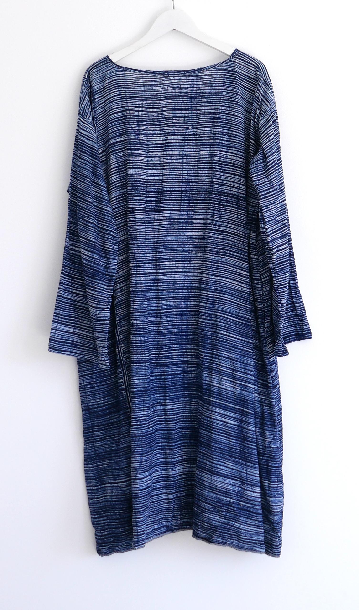 Women's Dosa SS15 Tunisian Tunic Indigo Dye Dress For Sale