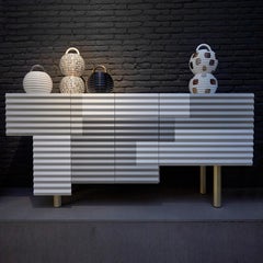 Großer Doshi Levien Shanty-Schrank „Summer“ Modell B MDF / Glas / Aluminium