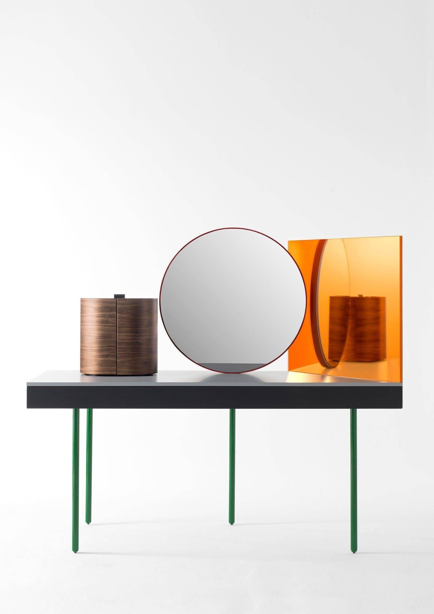 Modern Doshi Lieven Dressing Table 'Chandlo' Ash /Steel/Mirror/ by BD Barcelona  For Sale