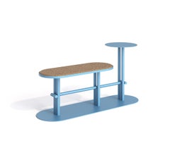 Dot aluminum bench with integrated coffee table by Joyf