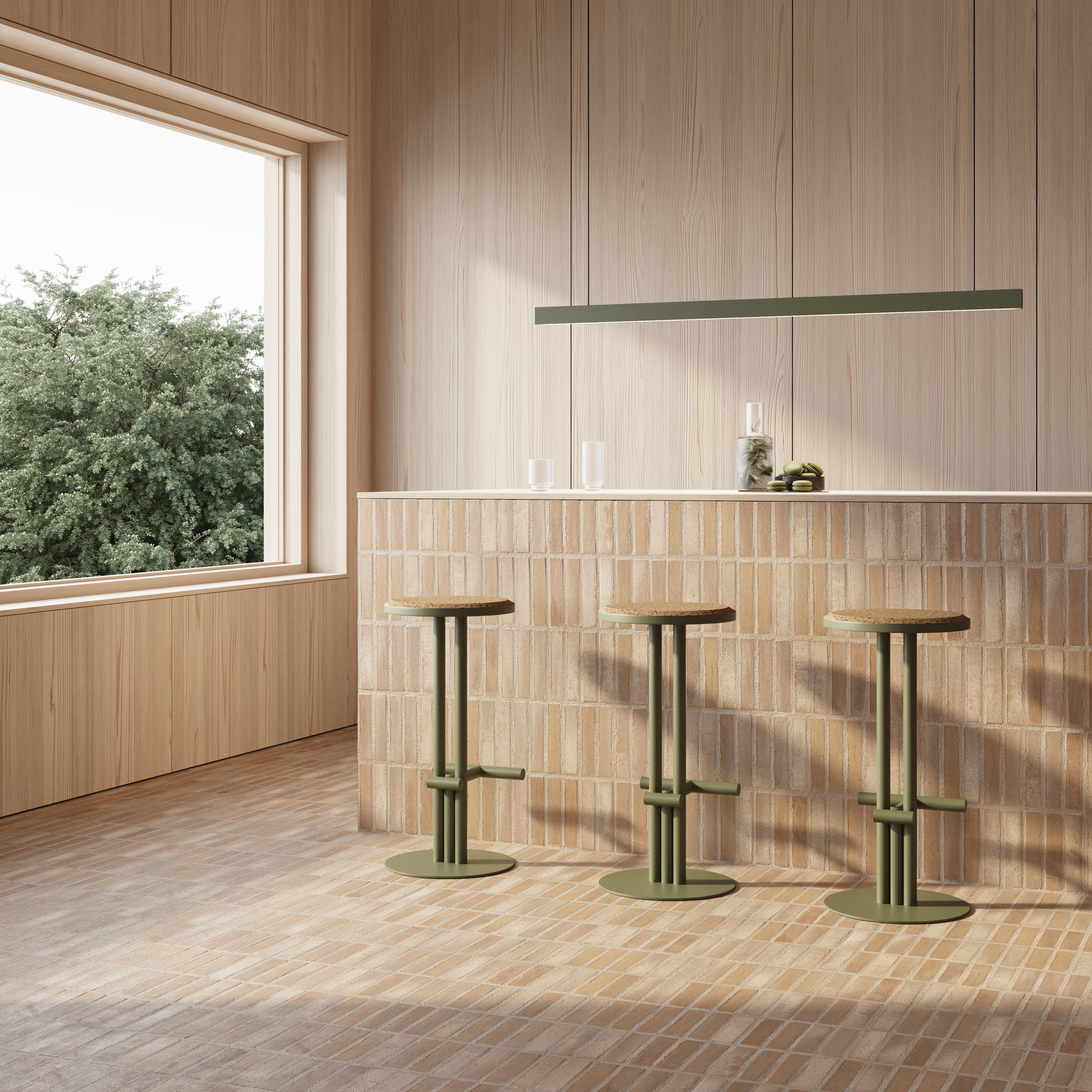 XXIe siècle et contemporain Tabouret Dot en aluminium avec assise en bois de liège par Joyf en vente