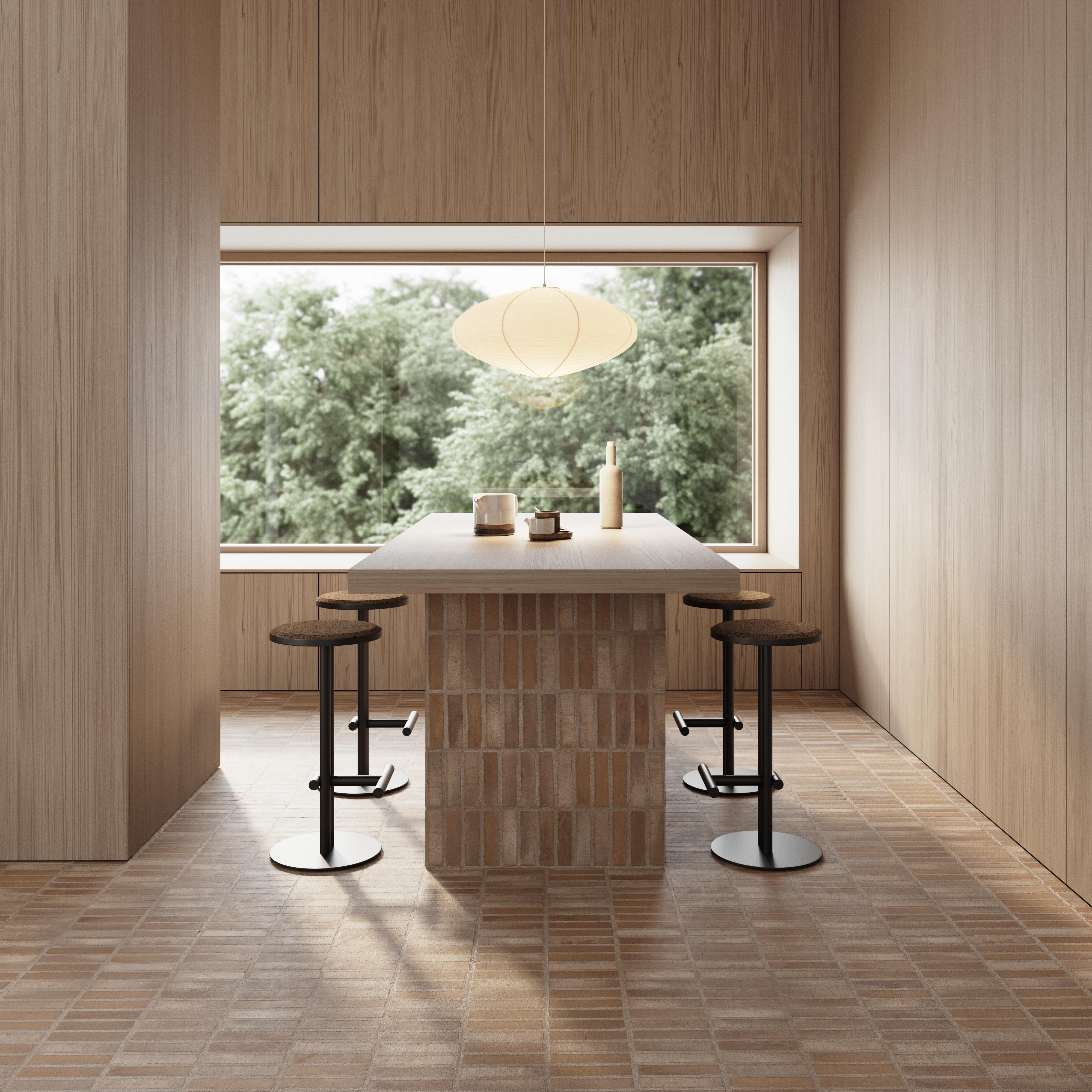 Tabouret Dot en aluminium avec assise en bois de liège par Joyf en vente 1