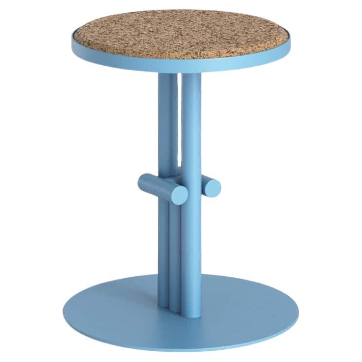 Tabouret Dot en aluminium avec assise en bois de liège par Joyf