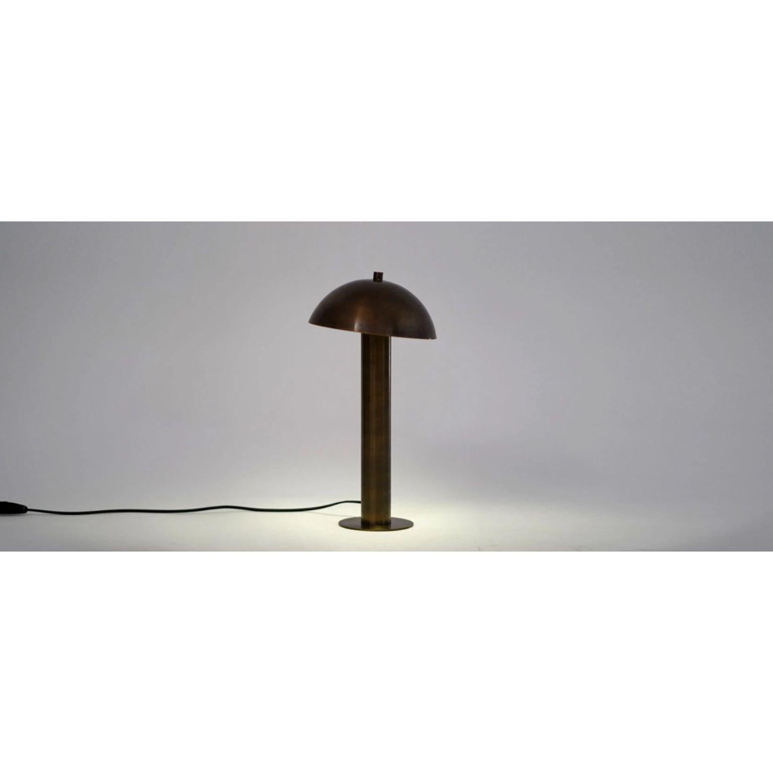 Indian Dot Burnt Brass Dome Medium Desk Lamp by Lamp Shaper For Sale