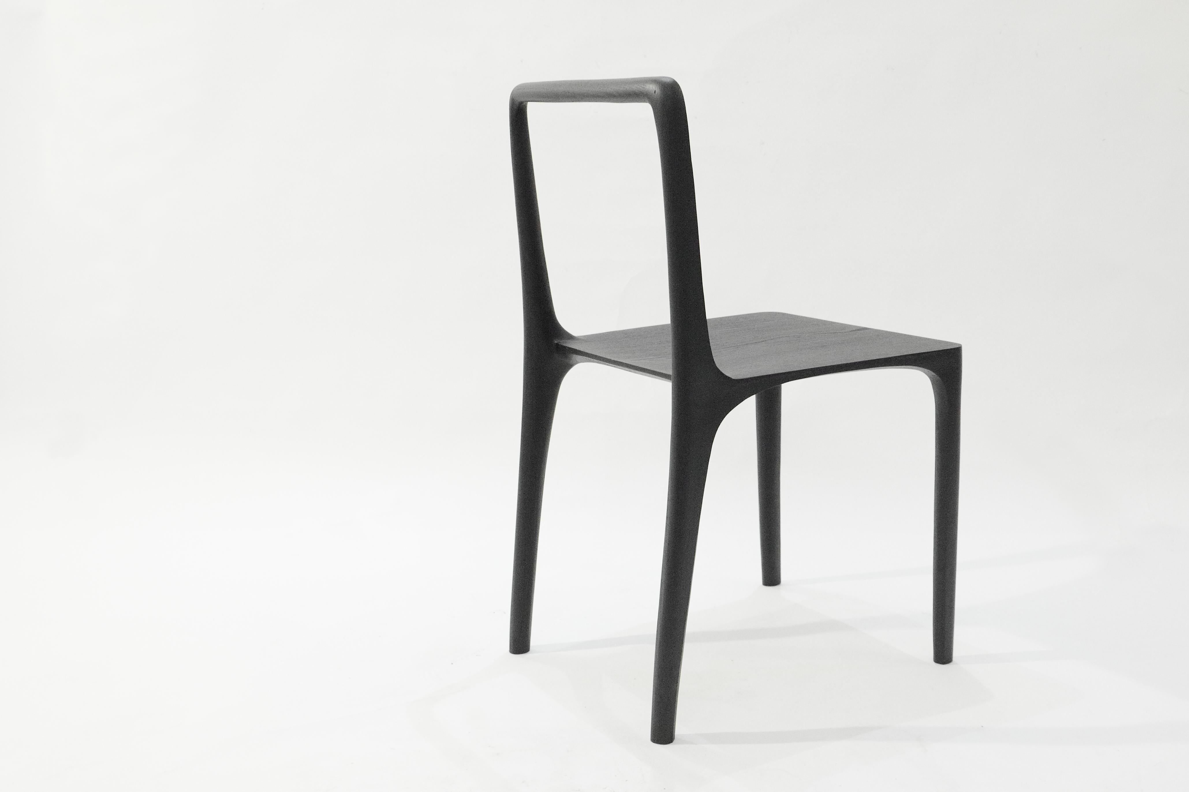 Wood Dot Chair, Hand-Sculpted and Signed by Cedric Breisacher For Sale