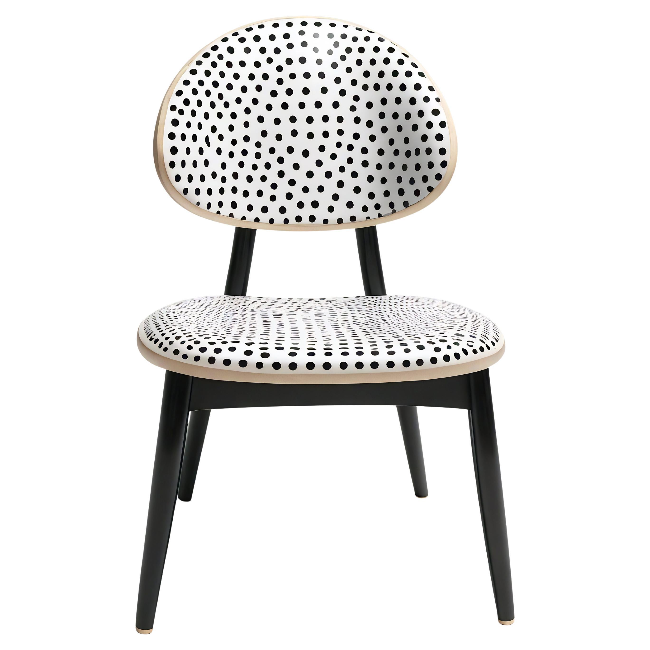 Dot Chair - Handmade Teak Wood Chair with Polka Dot Design
