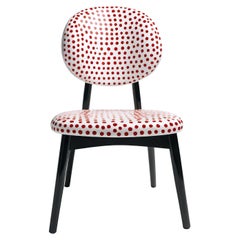 Dot Chair - Chaise en bois de teck fabriquée à la main avec un design à pois rouges