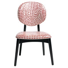 Dot Chair - Handmade Teak Wood Chair with Red Polka Dot Design