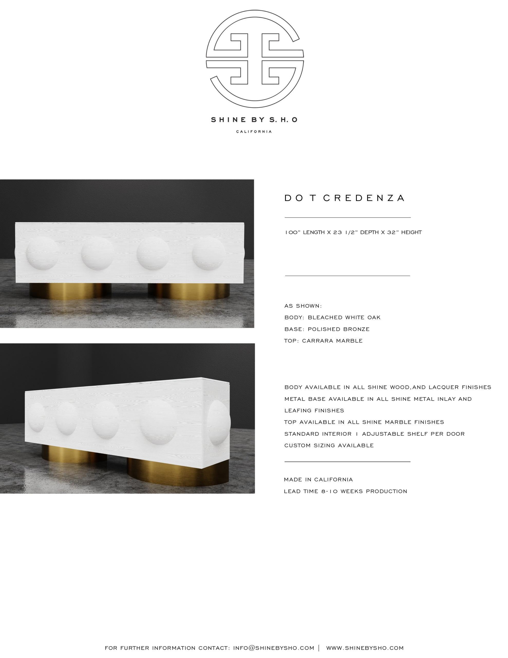DOT CREDENZA - Modern Wood Detail with Metal Plinth In New Condition In Laguna Niguel, CA