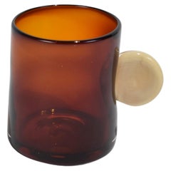 Tasse à pois en ambre/crème