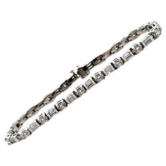 Dot-Dash Diamond Platinum Vintage Line Bracelet