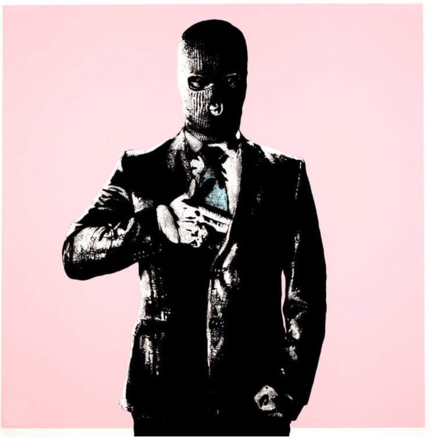 Dot Dot Dot Figurative Print - Handgun Pink